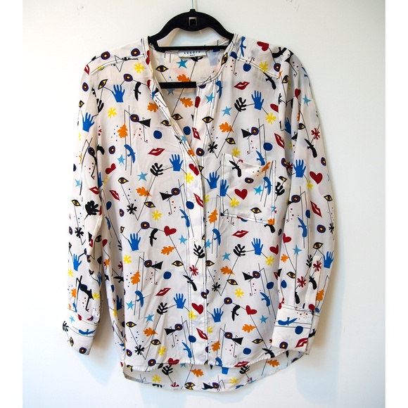 Sandro Tops - Sandro Miró-inspired silk blouse Size 3 (US Large)
